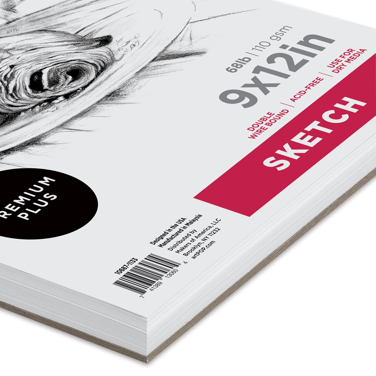 artPOP! Sketch Pad, 9" x 12", 100 Sheets, Wirebound, 68 lb (110 gsm), Acid-Free Sketchbook for Drawing, Illustration, Art Class